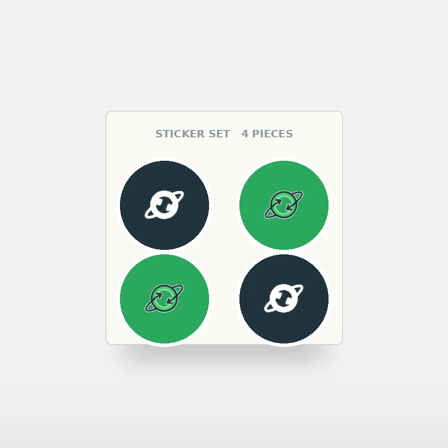 Sheet of four round stickers carrying the Online Facilitation Skills mark